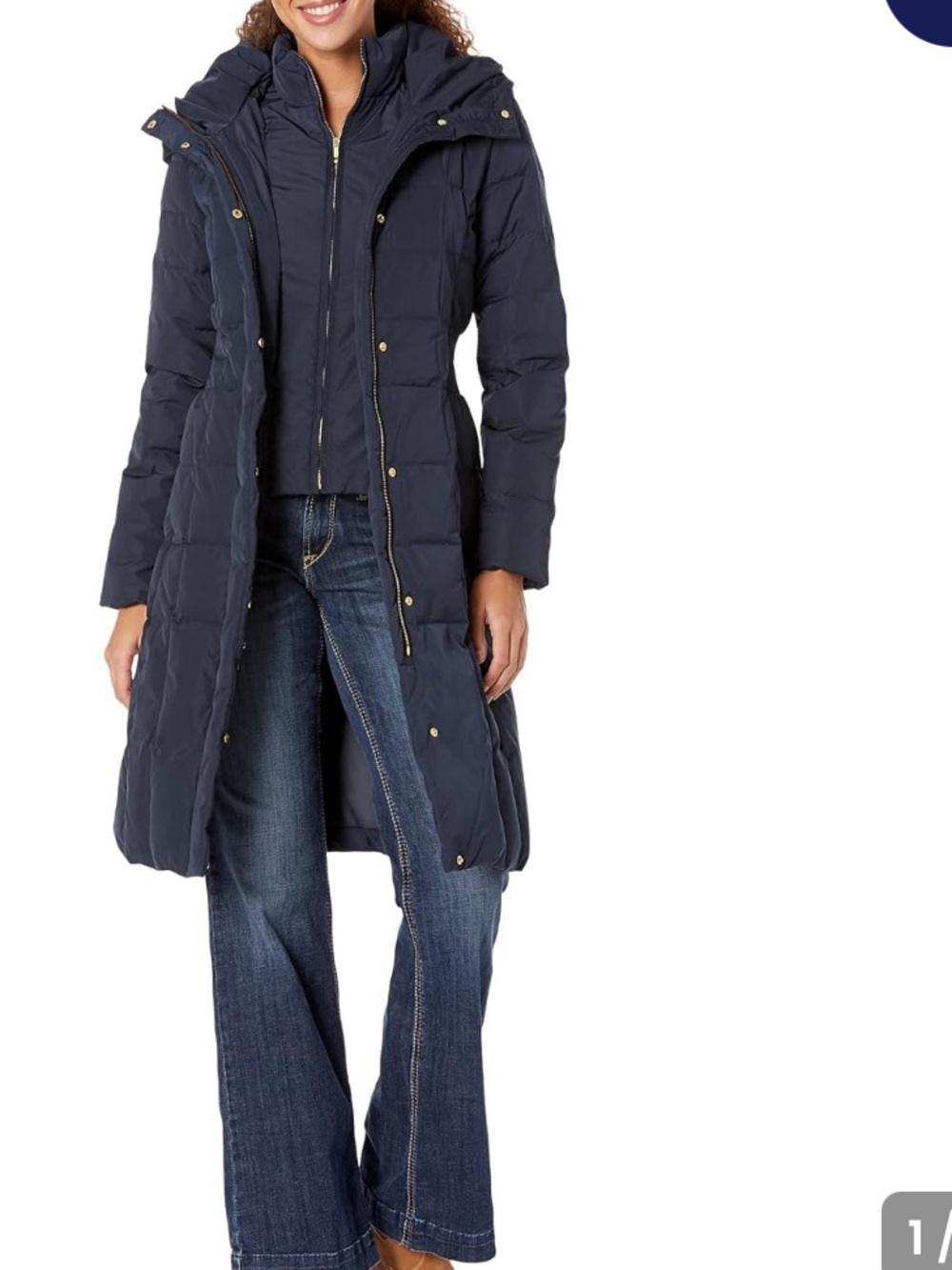 Cole Haan Women's Long Quilted
Puffer Coat Down Jacket
